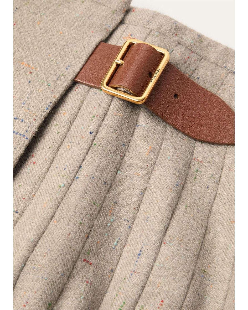Loro Piana Natural Milda Pleated Skirt