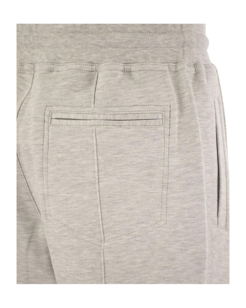 Brunello Cucinelli Gray Drawstring Fleece Trousers for men