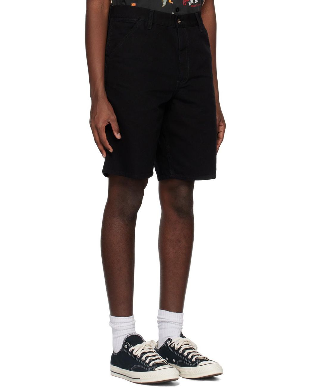 Carhartt Black Logo Patch Chino Shorts for men