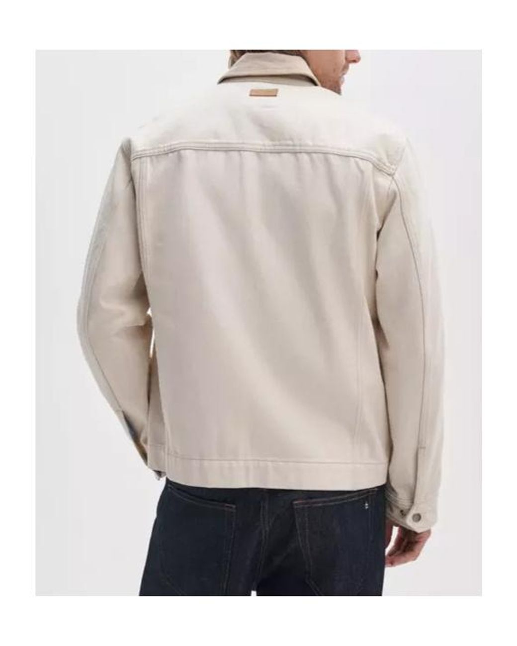 Rag & Bone White Contrast Collar Denim Jacket for men