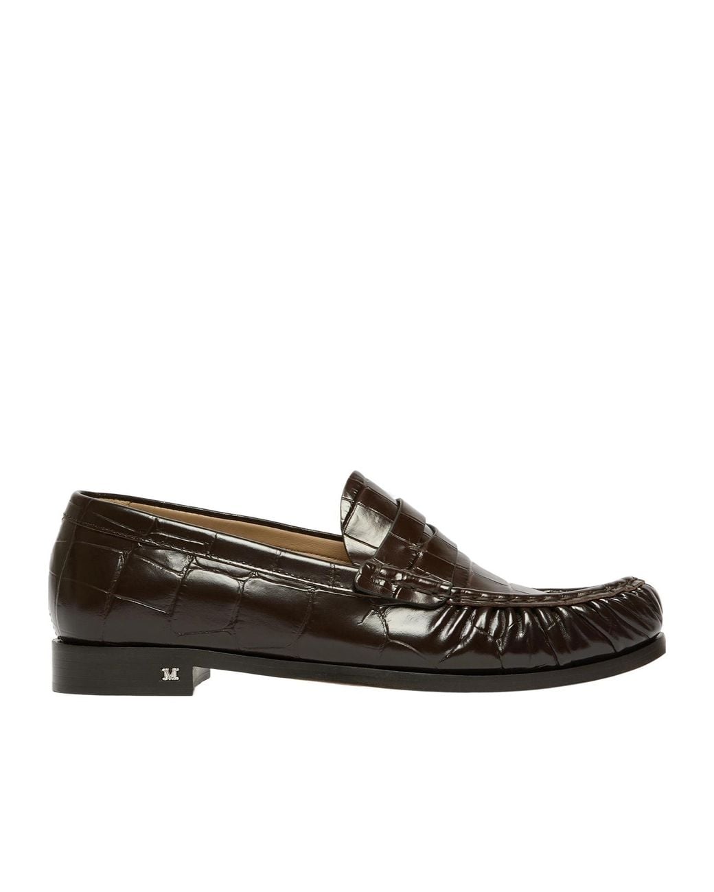 Max Mara Black Crocodile-Embossed Loafers