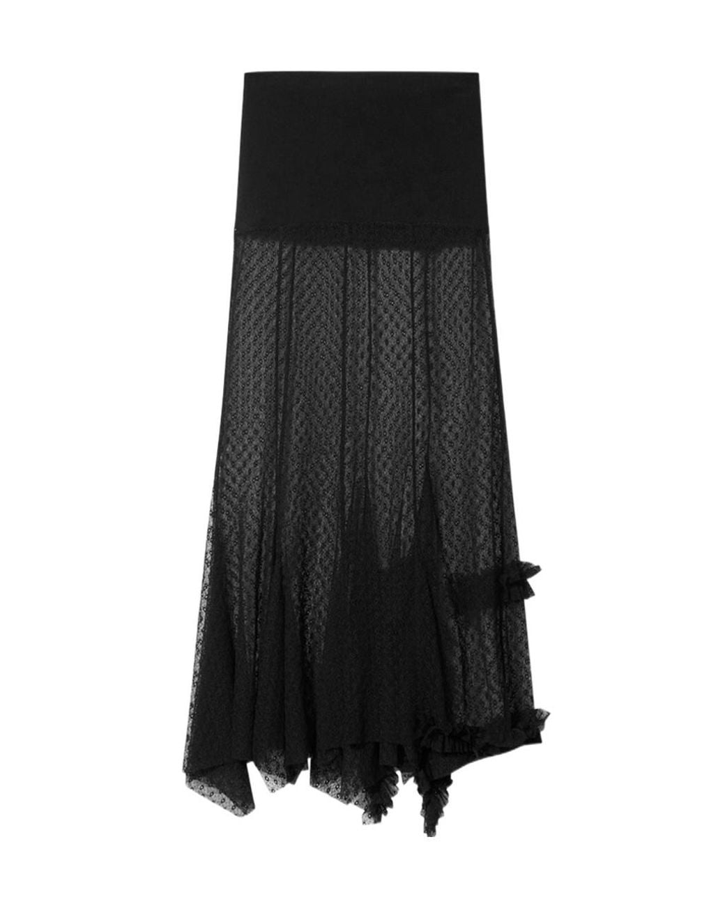 Isabel Marant Black Ioana Long Plumetis Lace Skirt