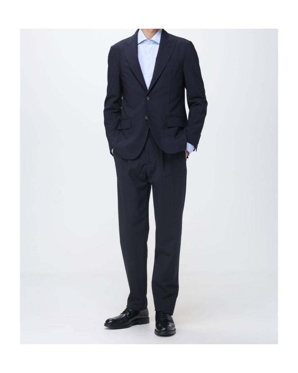 Eleventy Blue Single-Breasted Wool-Blend Suit for men