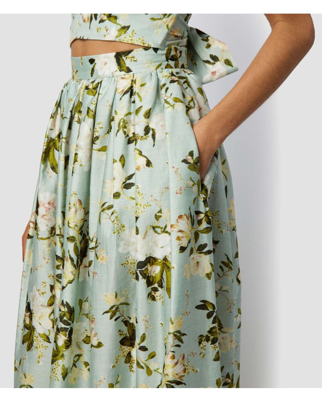 Erdem Green Printed Skirt