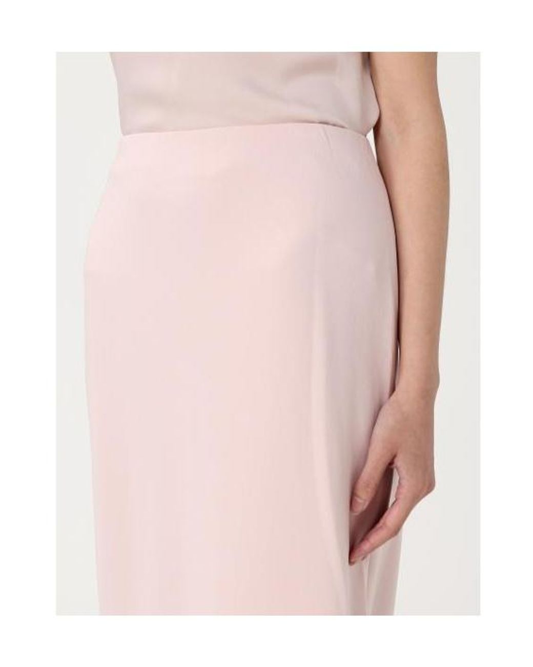 Theory Pink Admiral Straight Hem Midi Skirt