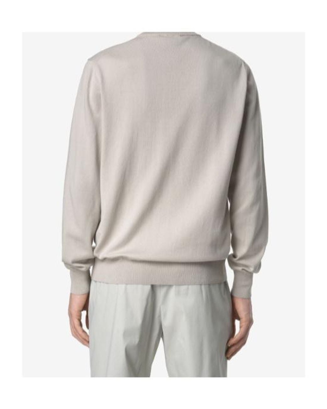K-Way White Long-Sleeved Crewneck Jumper for men