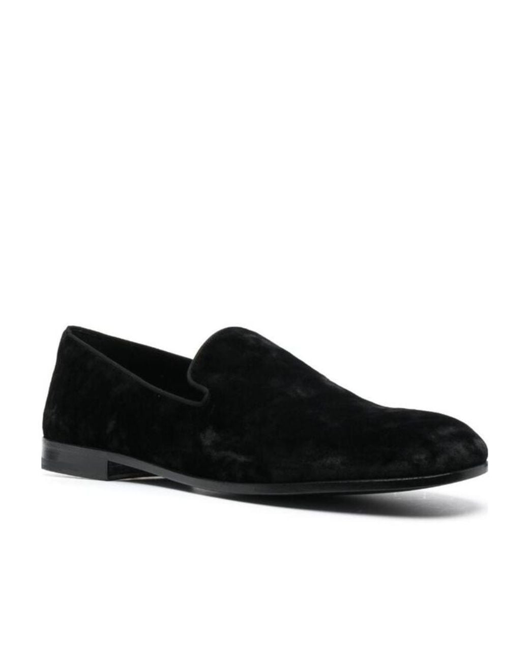 Dolce & Gabbana Black Round-Toe Flat Loafers for men
