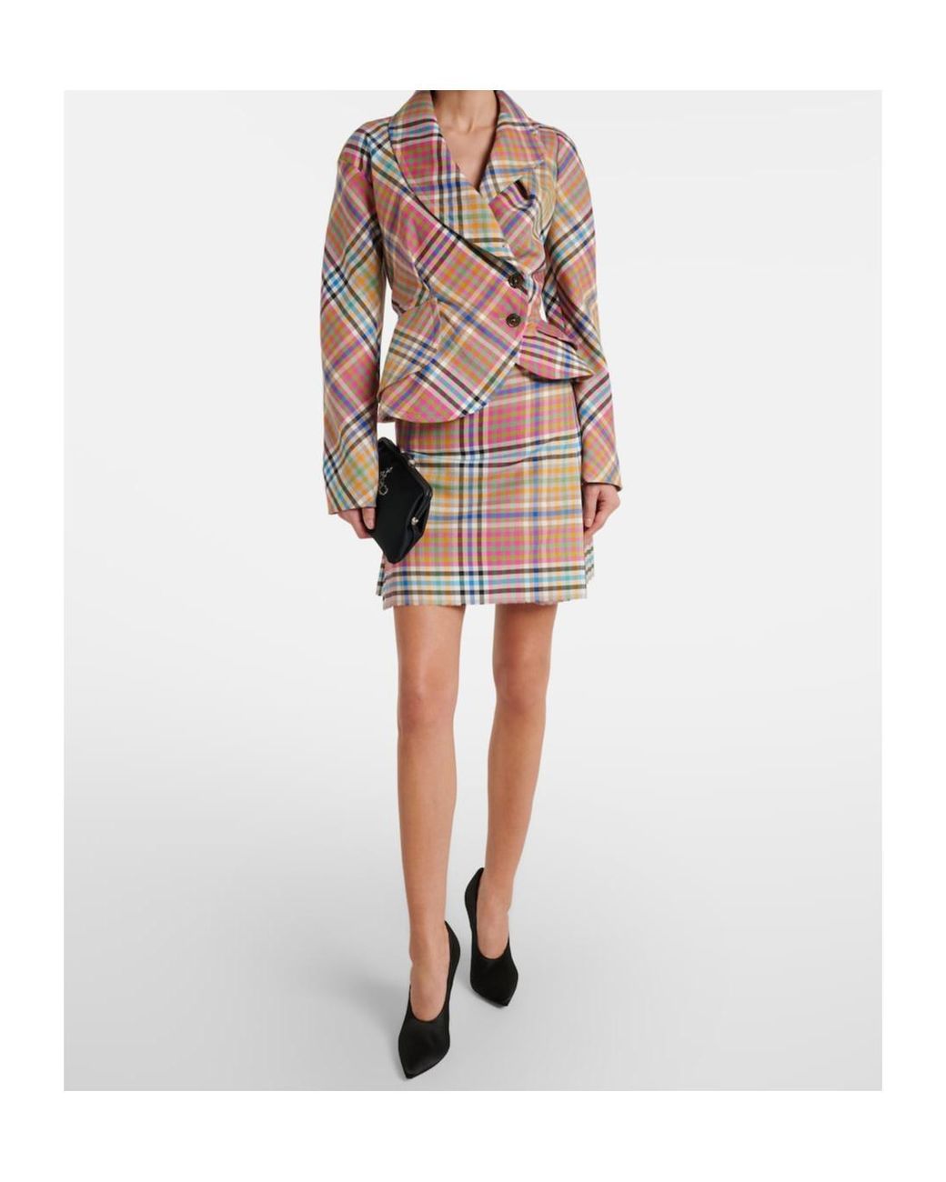 Vivienne Westwood Multicolor Stormy Asymmetric Wool Blazer