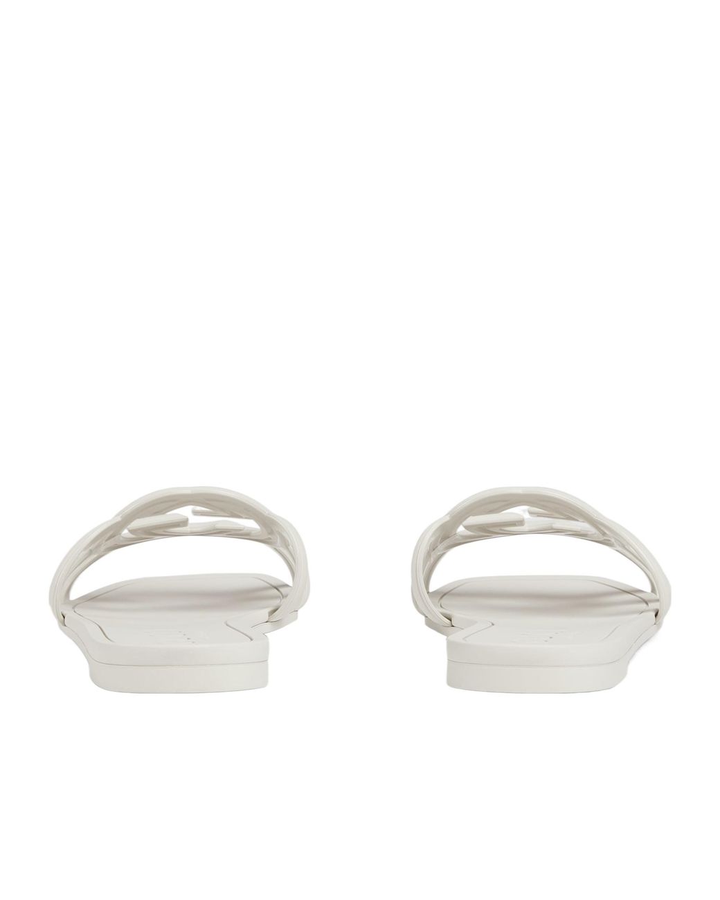 Gucci White Interlocking G Slide Sandals