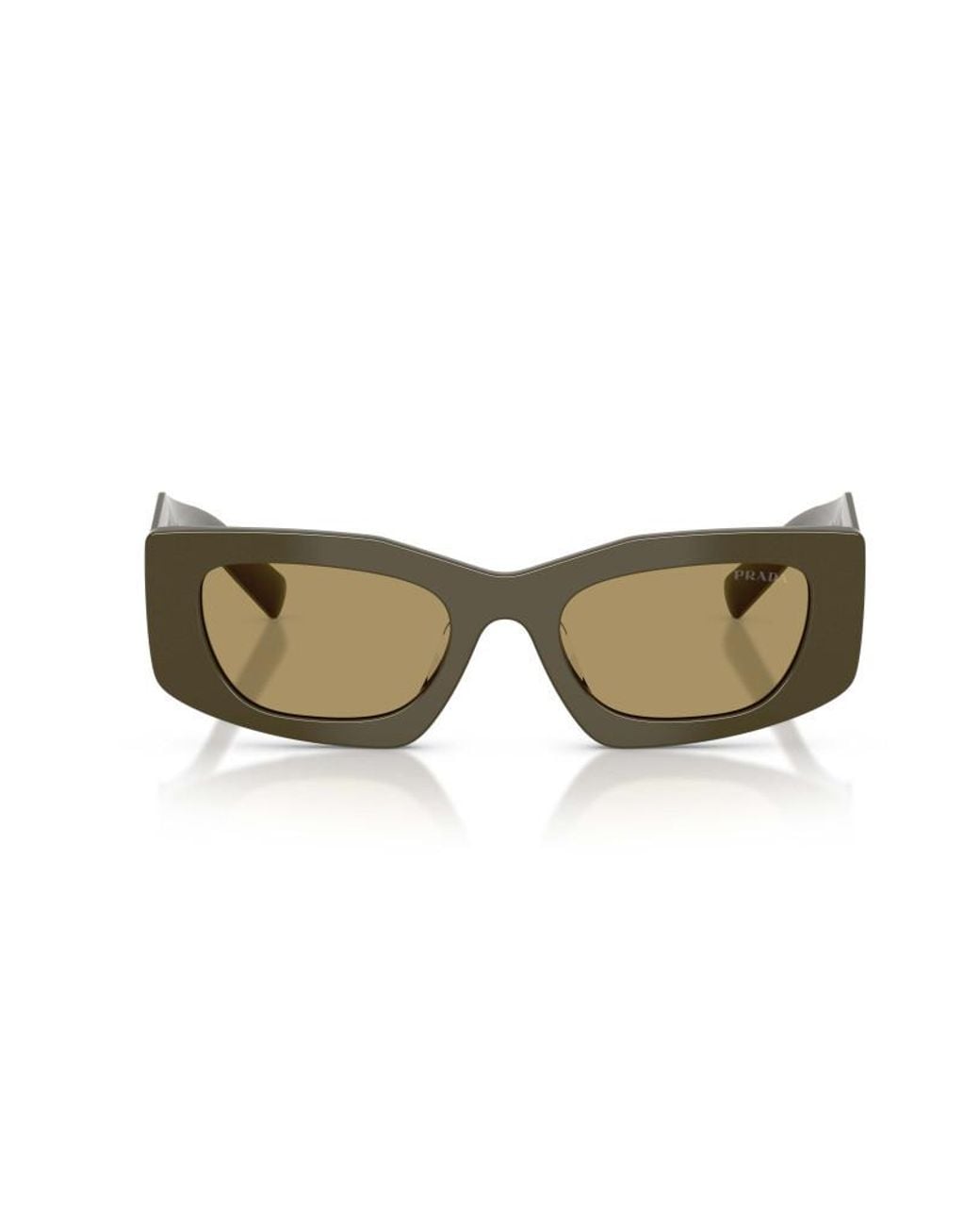 Prada Green Eyewear Triangular Logo Butterfly Frame Sunglasses