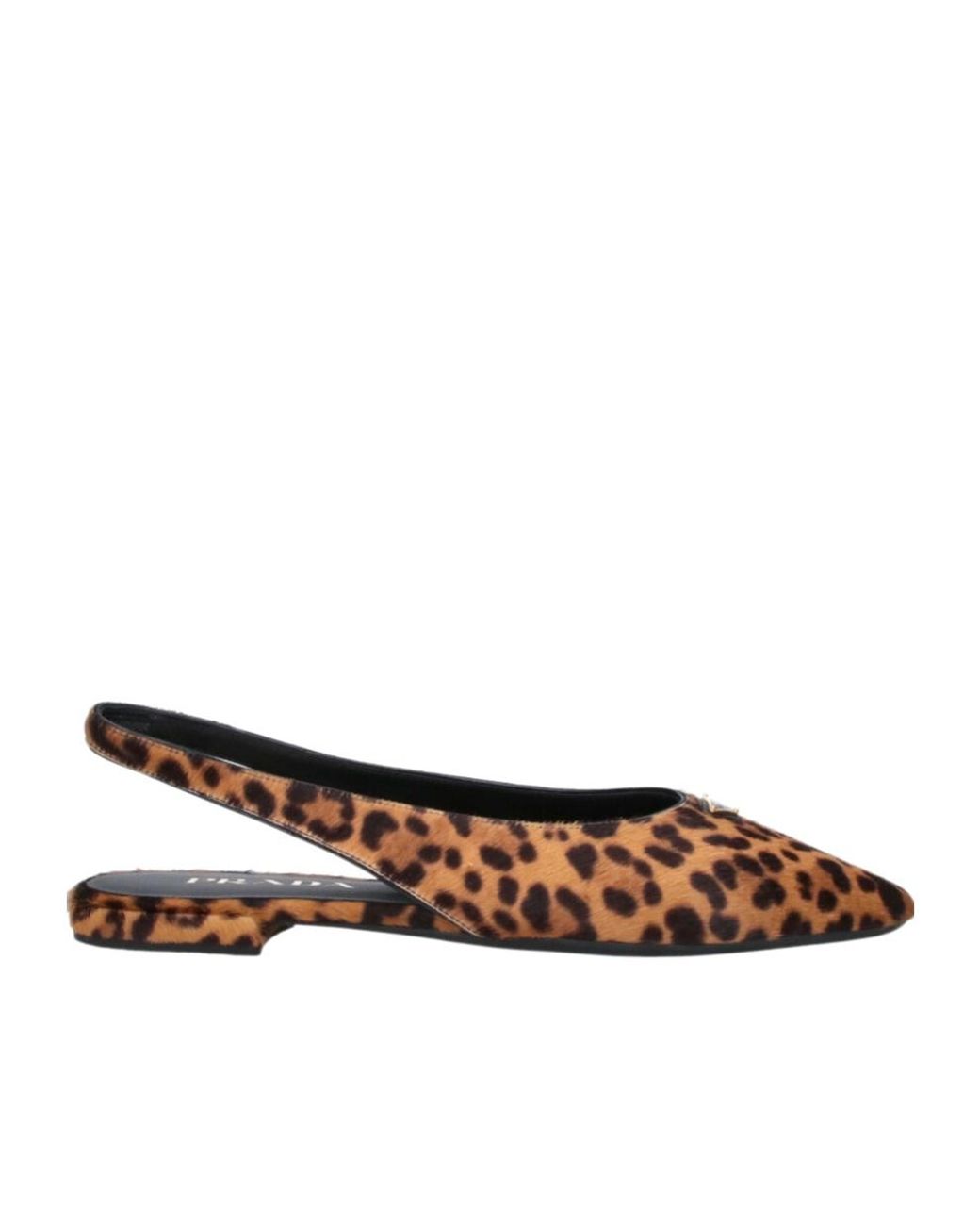 Prada Brown Printed Leather Ballerinas