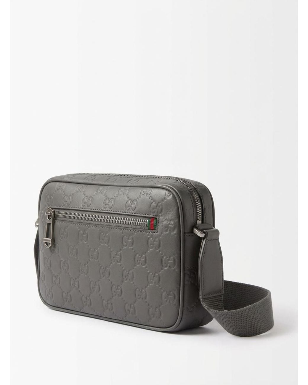Gucci Gray Gg Emblem Small Crossbody Bag for men