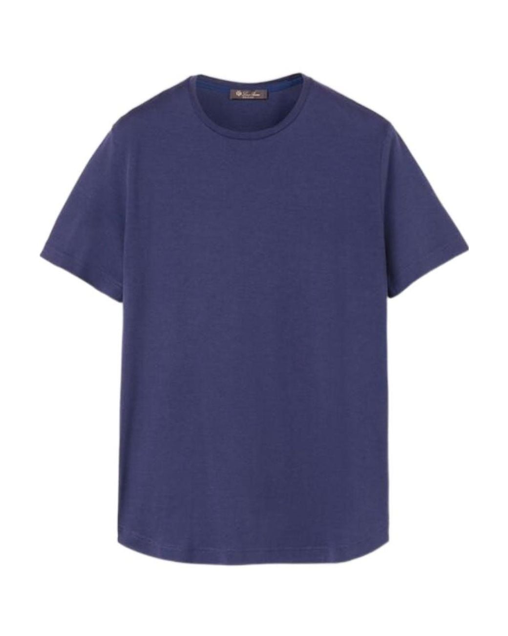 Loro Piana Blue Short-Sleeved Jersey T-Shirt for men