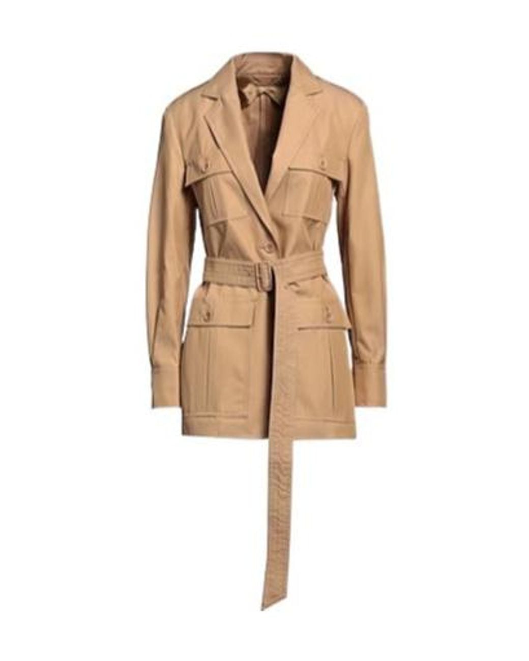 Max Mara Natural Solid Color Canvas Jacket