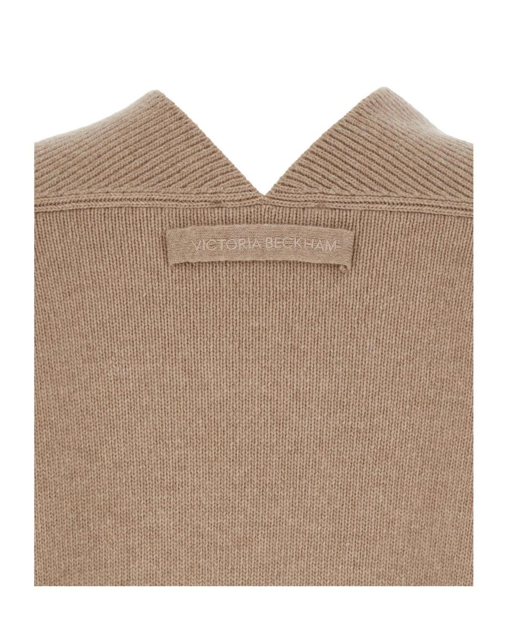Victoria Beckham Brown Knit Sweater With V Neck On Front