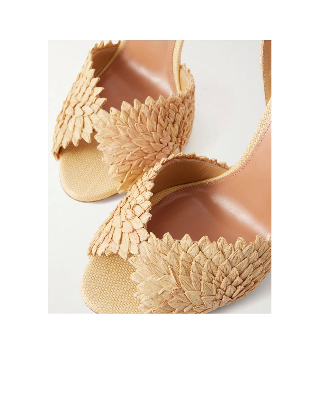 Aquazzura Red Raffia Sandals