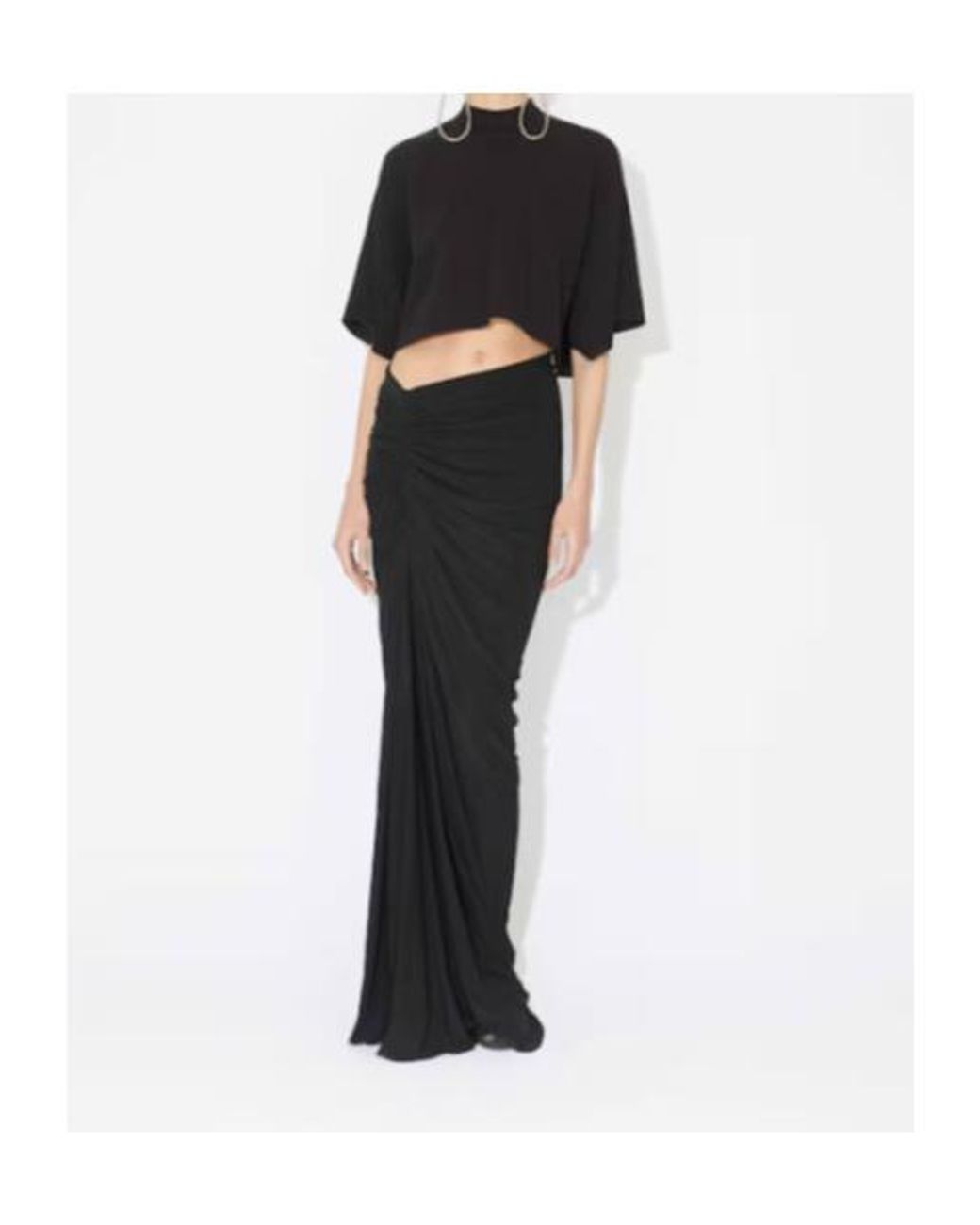 Alaïa Black Alaïa Soft Jersey Draped Skirt