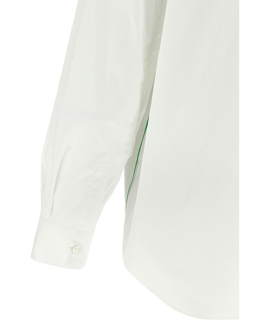 Comme des Garçons Green Patterned Cotton Poplin Shirt With Contrast Details for men