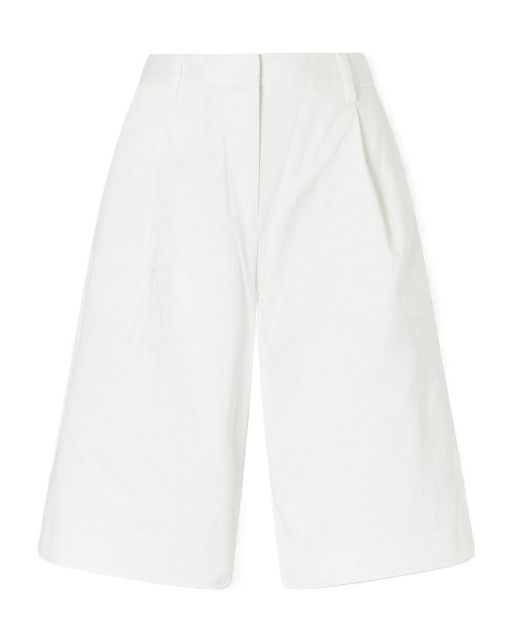 Matteau White Cotton-Blend Twill Shorts