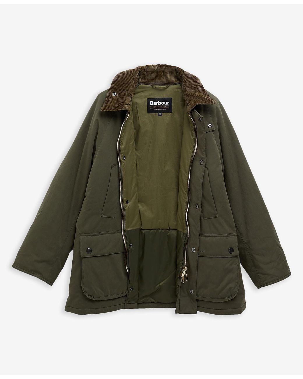 Barbour Green Pocket Detail Buttoned Coat for men