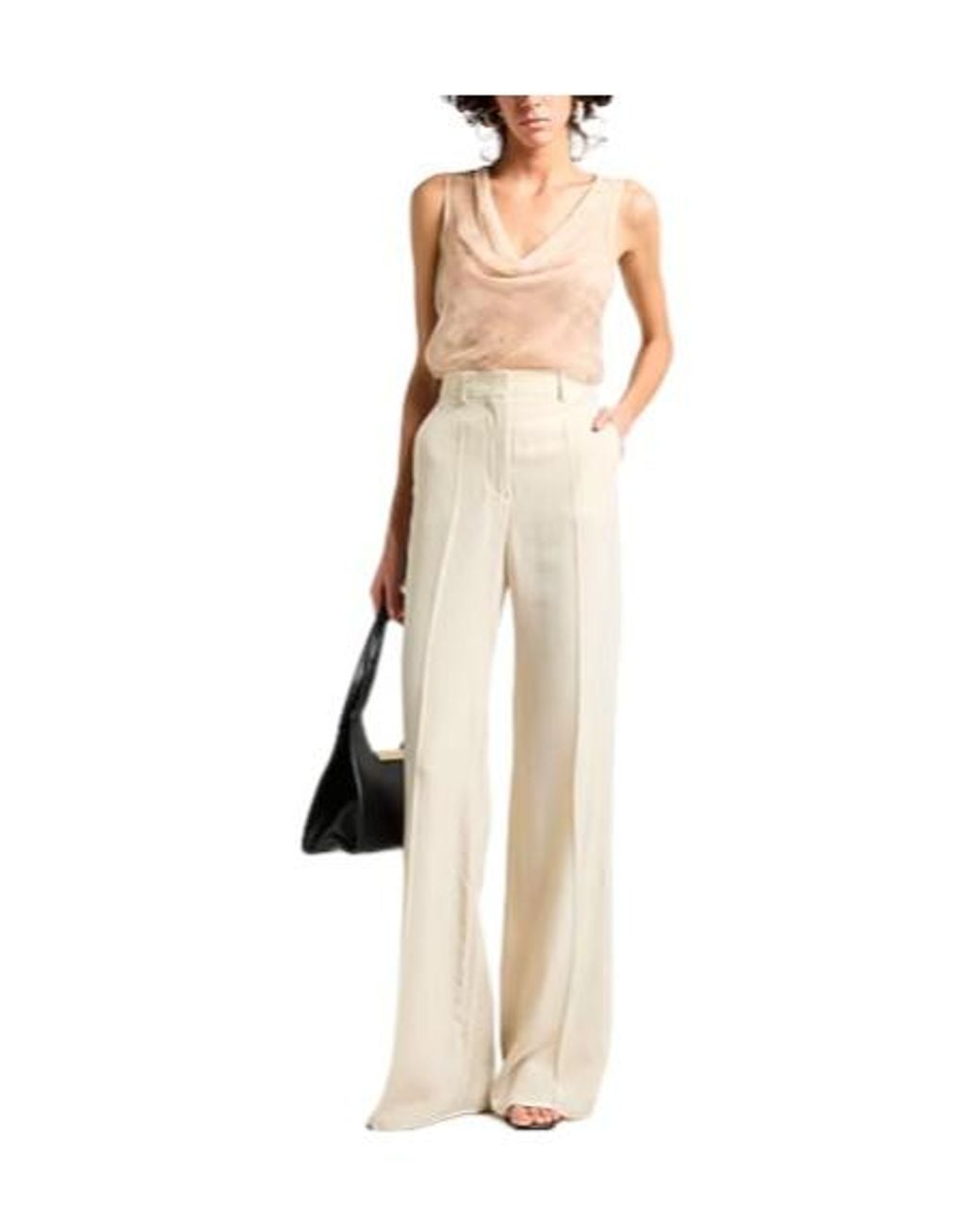 Sportmax Natural High-Waisted Straight-Leg Pants