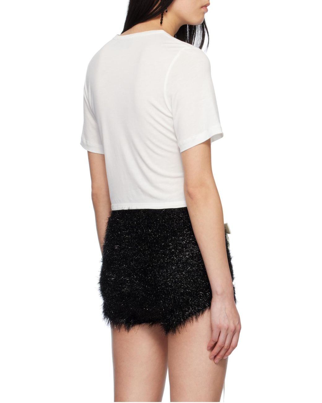 Simone Rocha White Bow Detailed Crewneck T-Shirt
