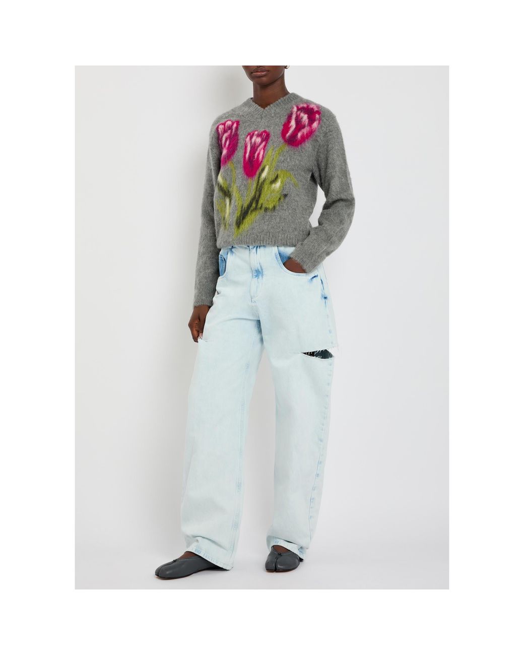 Maison Margiela Gray Patterned Sweater