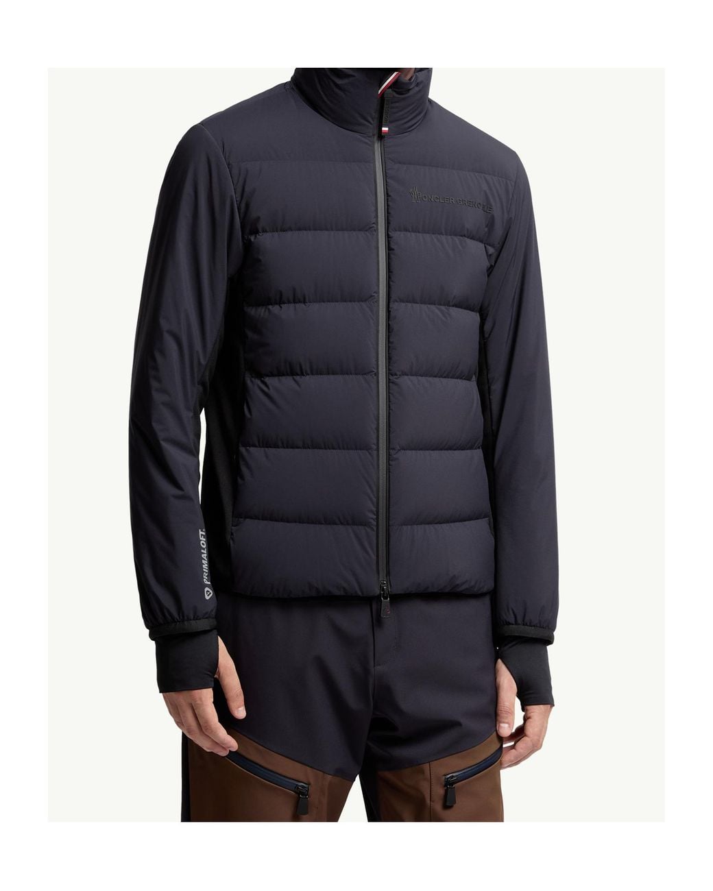 Moncler Blue Grenoble Araripe Zip-Up High Neck Jacket for men