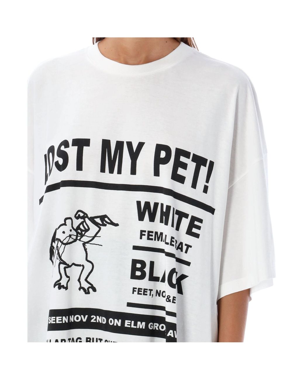 MM6 by Maison Margiela White Mm6 Masion Margiela Lost Pet Oversized T-Shirt