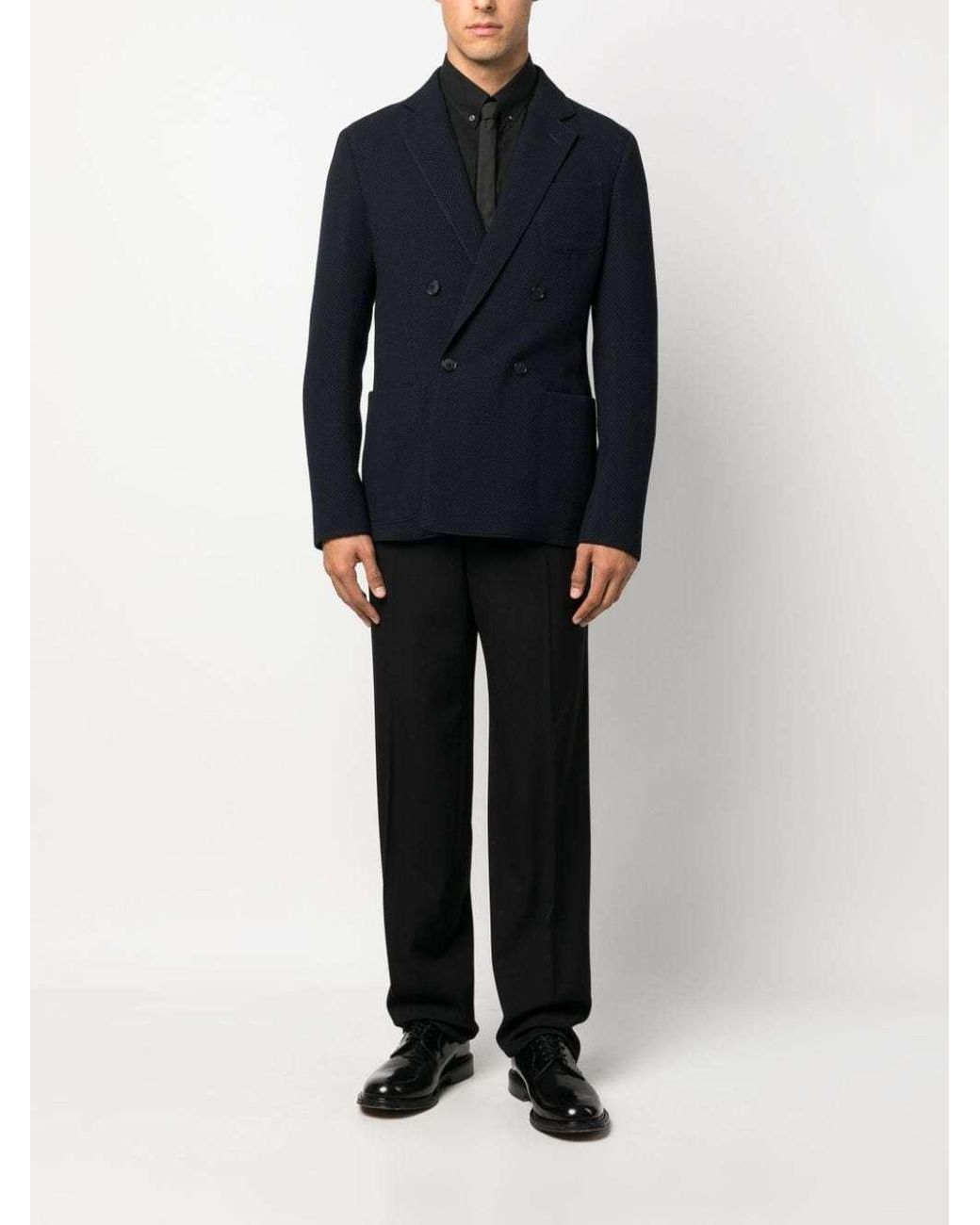 Giorgio Armani Blue Double-Breasted Jacket for men