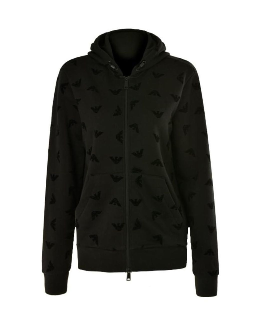 Armani Jeans Black Hooded Casual Sweater for men
