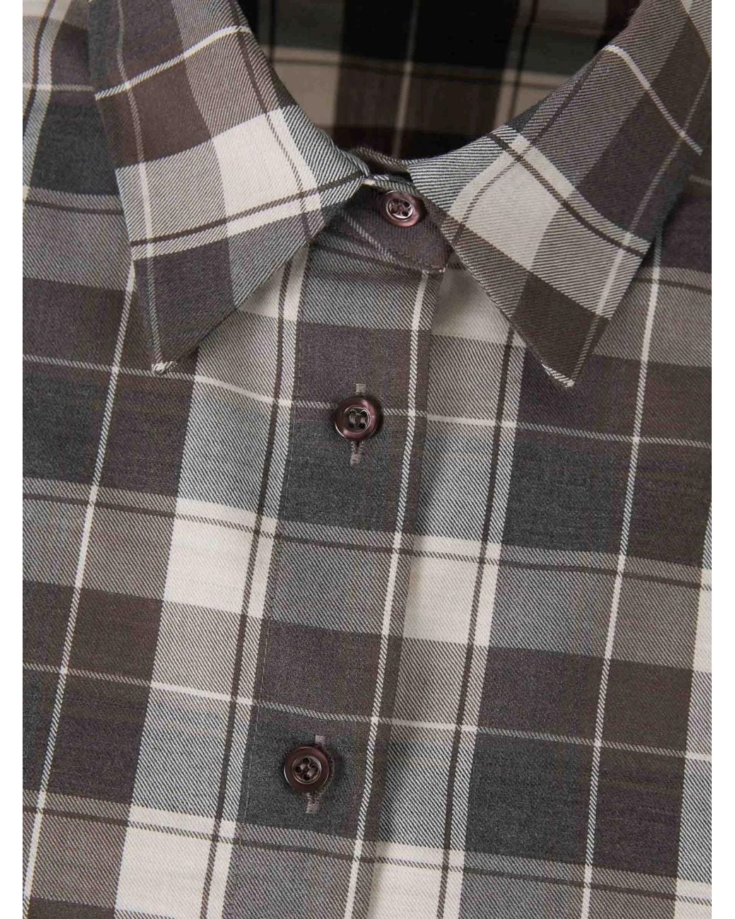 Peserico Gray Plaid Shirt