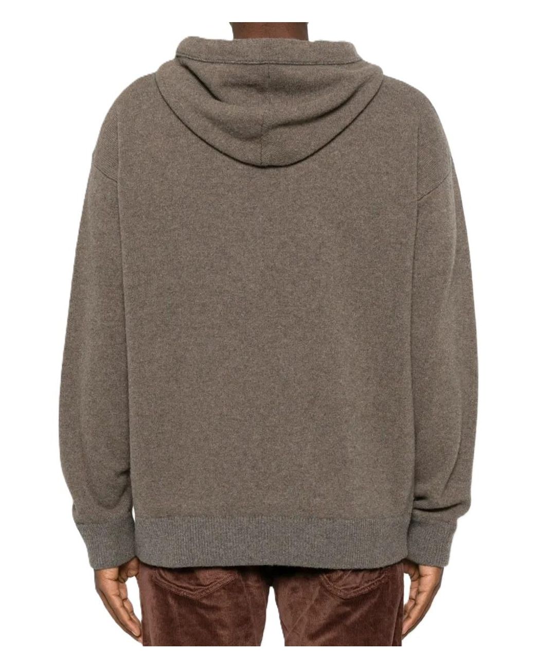 Roberto Collina Brown Front-Pouch Hoodie for men