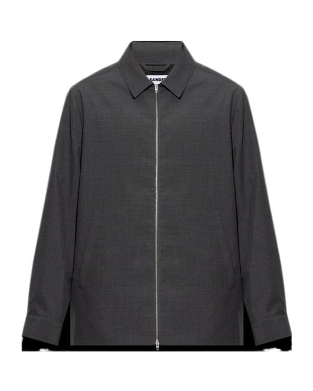 Jil Sander Black Zip-Up Wool Jacket for men