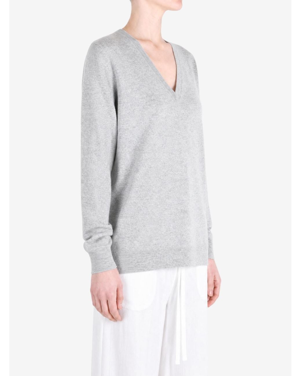 Brunello Cucinelli Gray Long-Sleeve Knit Top