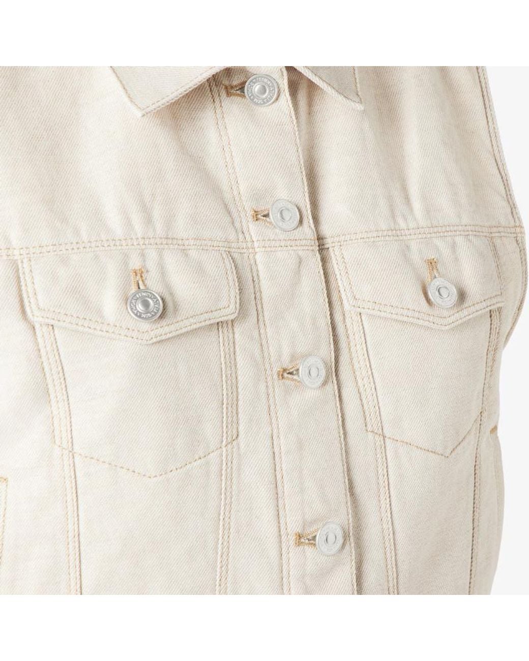 Fendi Natural Ivory Selleria Denim Gilet