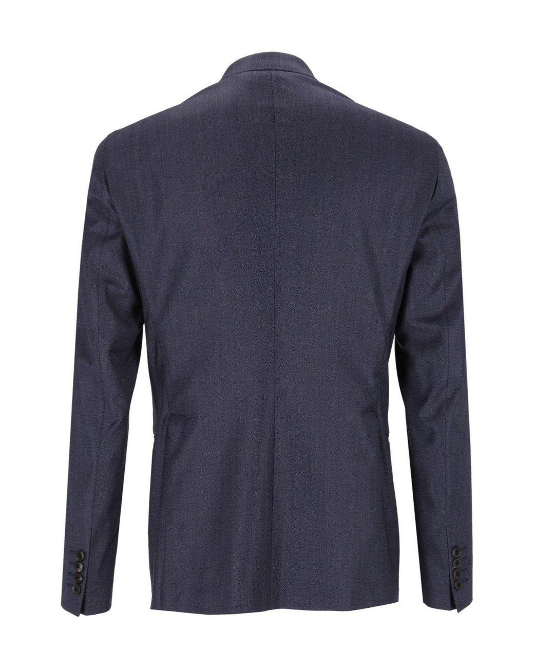 Emporio Armani Blue Double-Breasted Peak-Lapel Suit for men