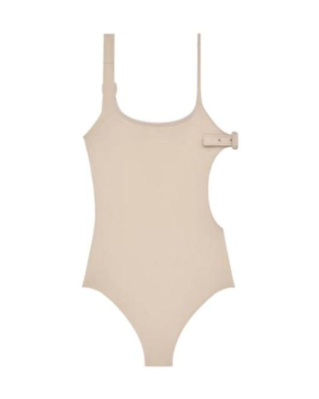 Courreges Natural Courrèges Buckle Cut-Out Swimsuit