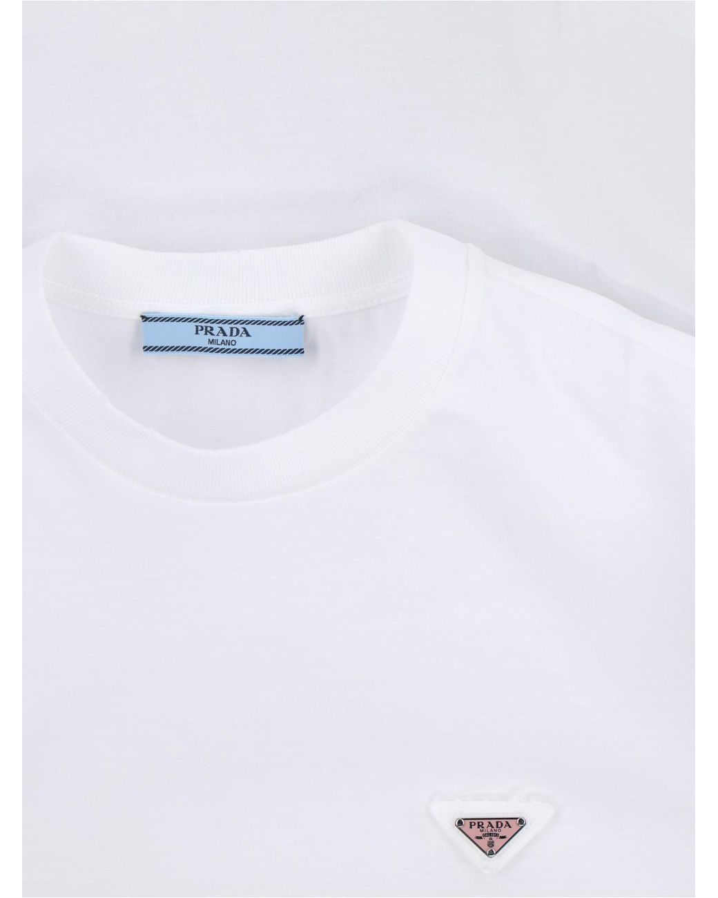 Prada White Short-Sleeved Crewneck T-Shirt