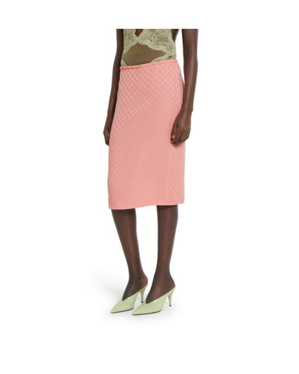 Gucci Pink Gg Jacquard Skirt