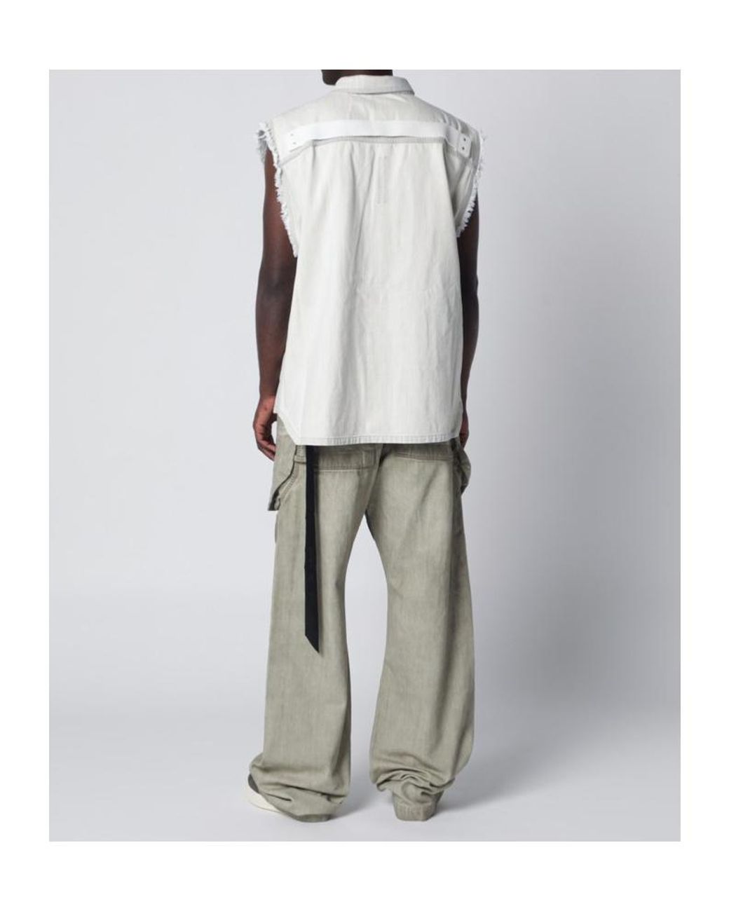 Rick Owens Gray Button-Up Denim Gilet for men