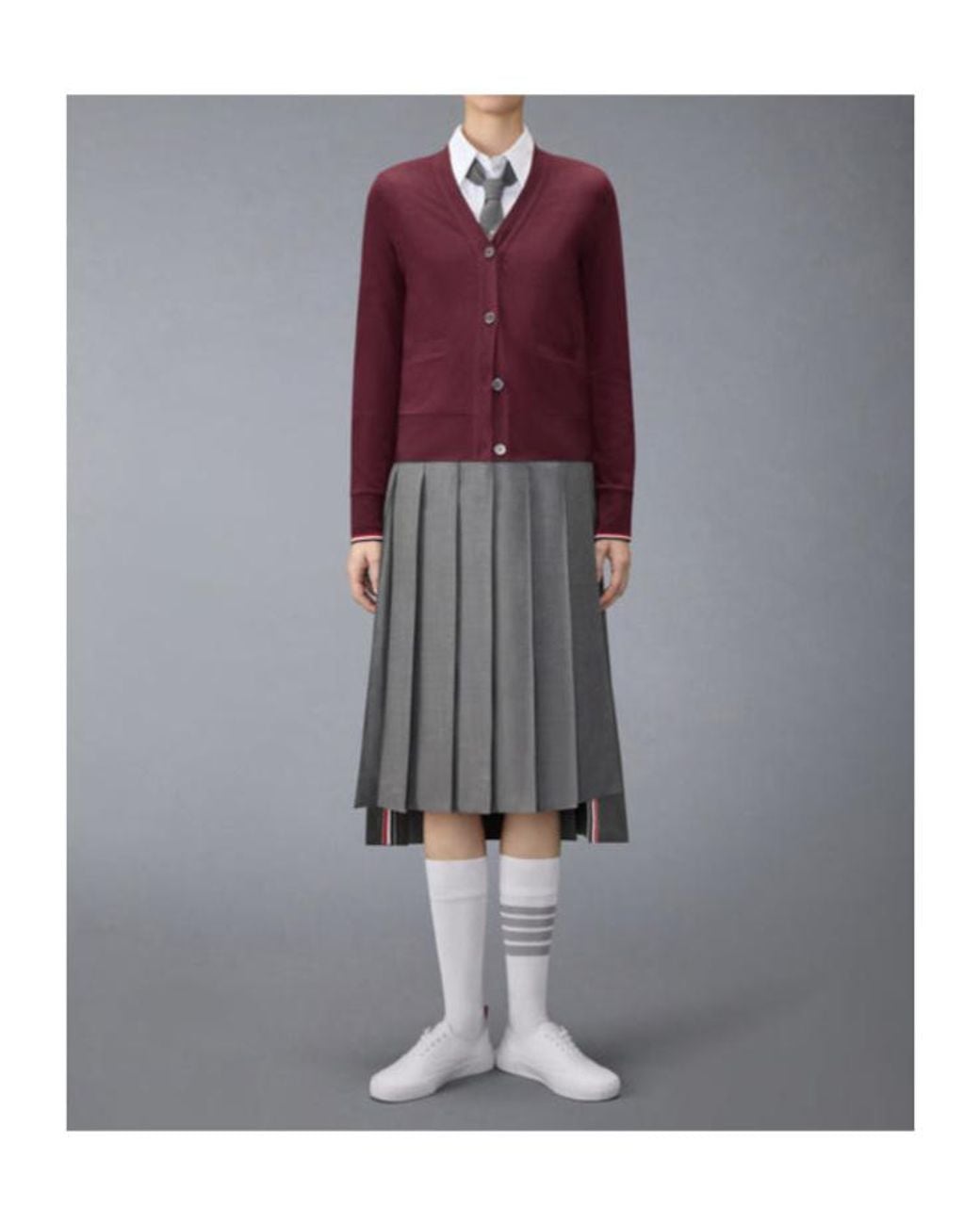 Thom Browne Purple Rwb V-Neck Cardigan
