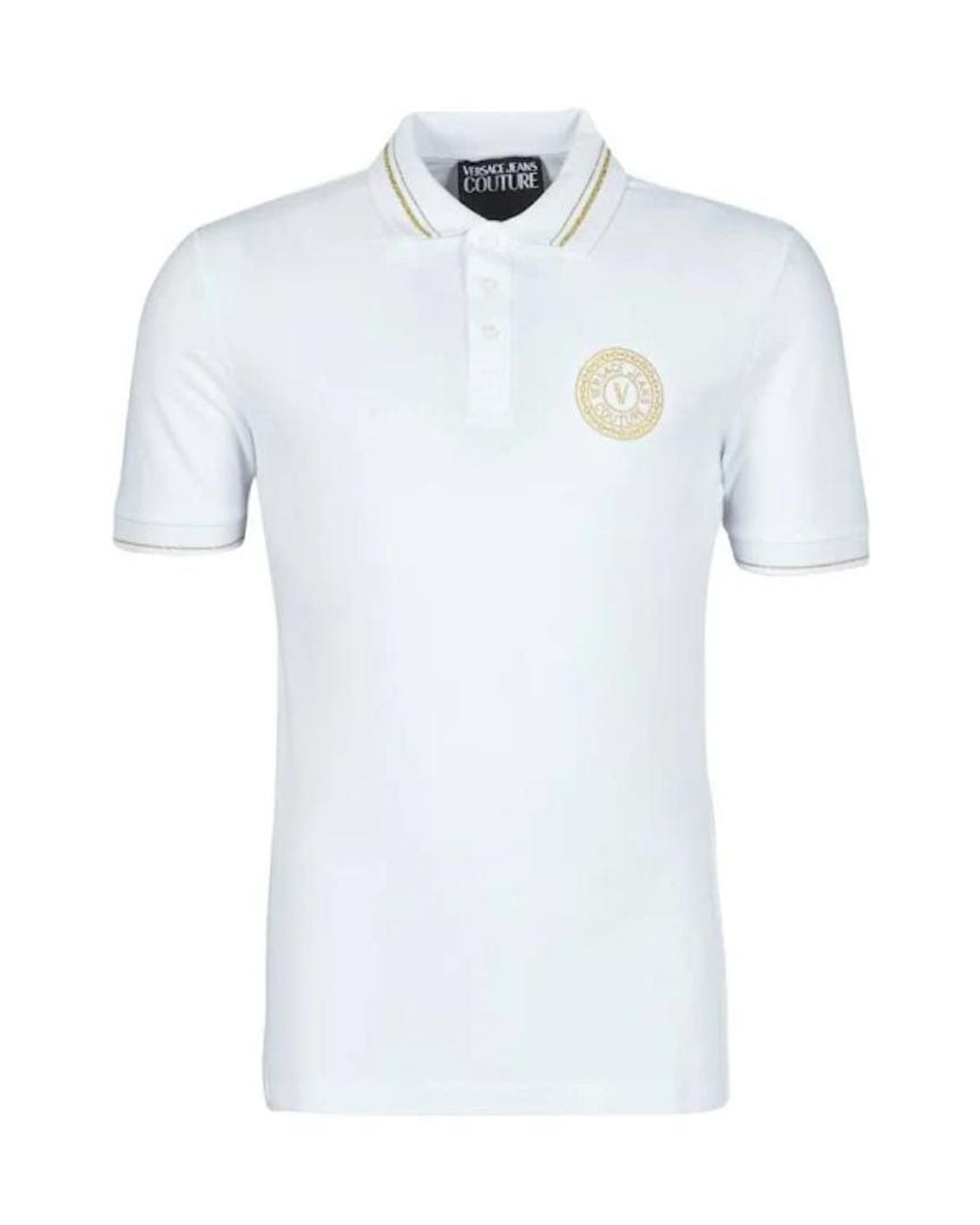 Versace White Logo Detail Polo Shirt for men