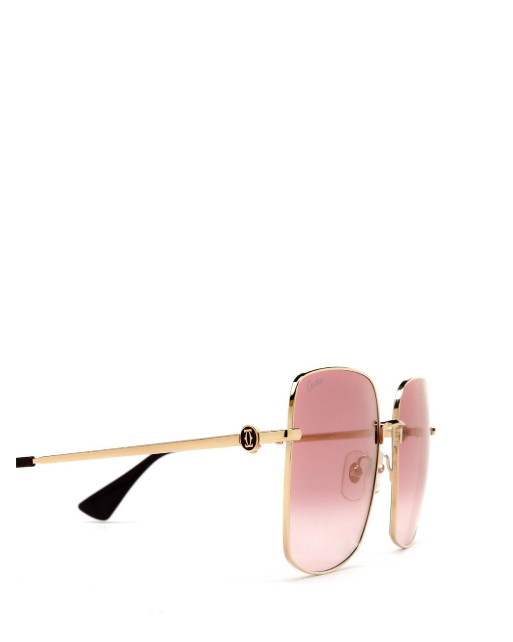 Cartier Pink Square Frame Sunglasses