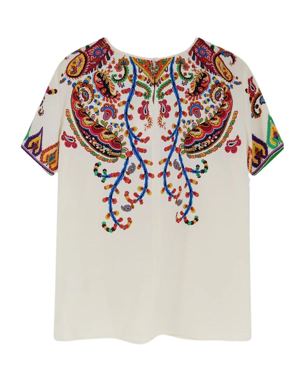 Etro White Paisey-Print Crewneck T-Shirt