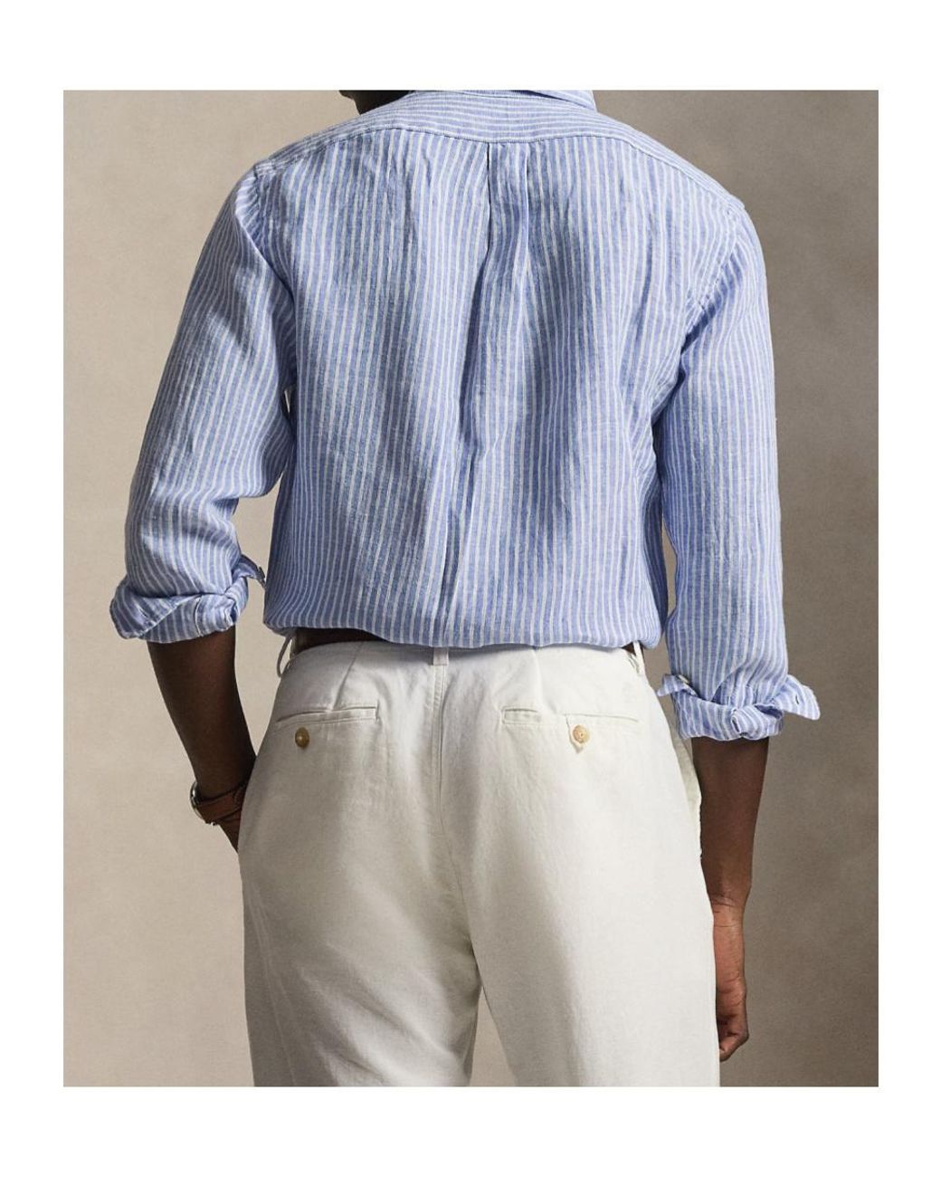 Polo Ralph Lauren Blue Logo Detailed Striped Shirt for men