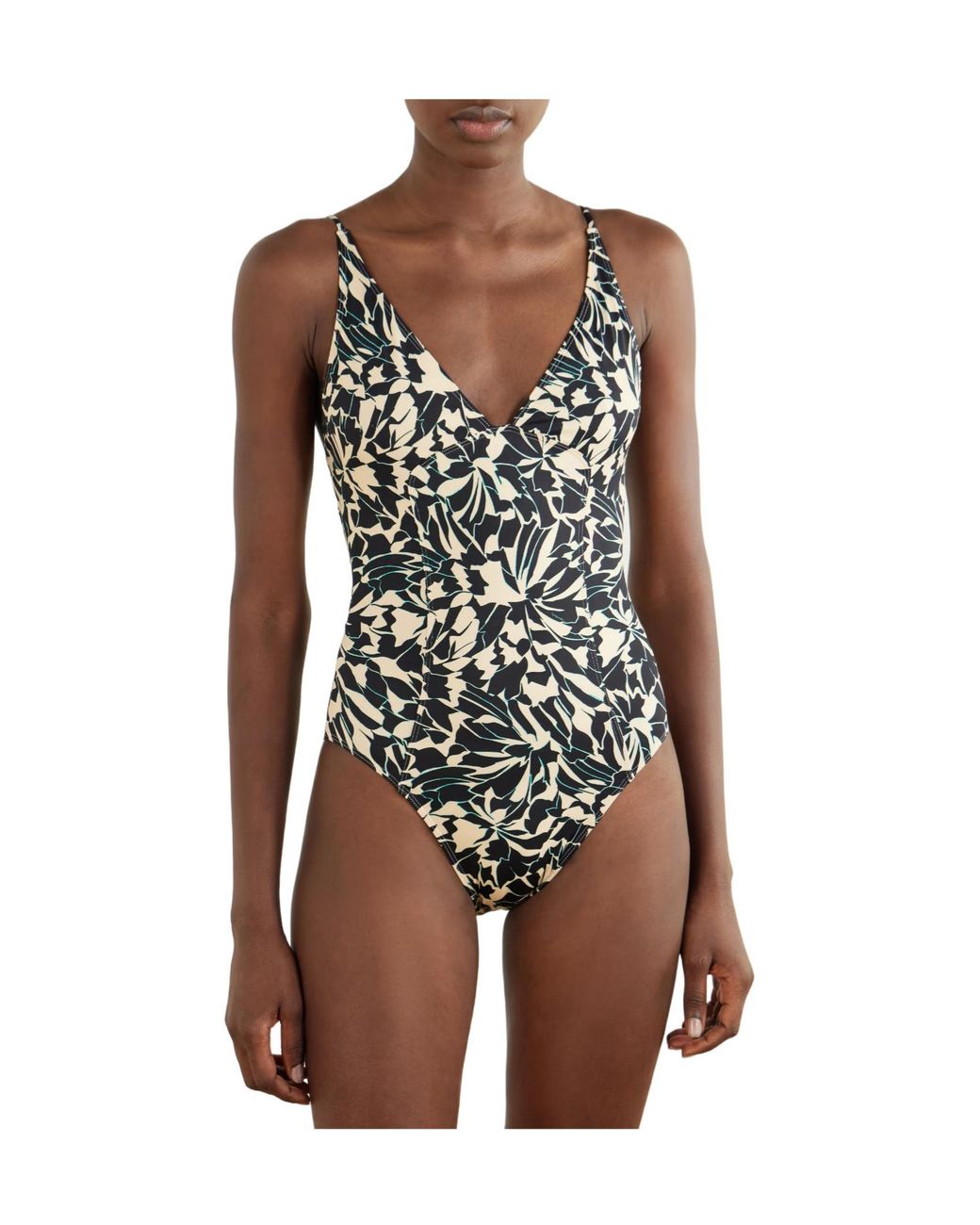 Ulla Johnson Black Floral-Printed Swimsuit