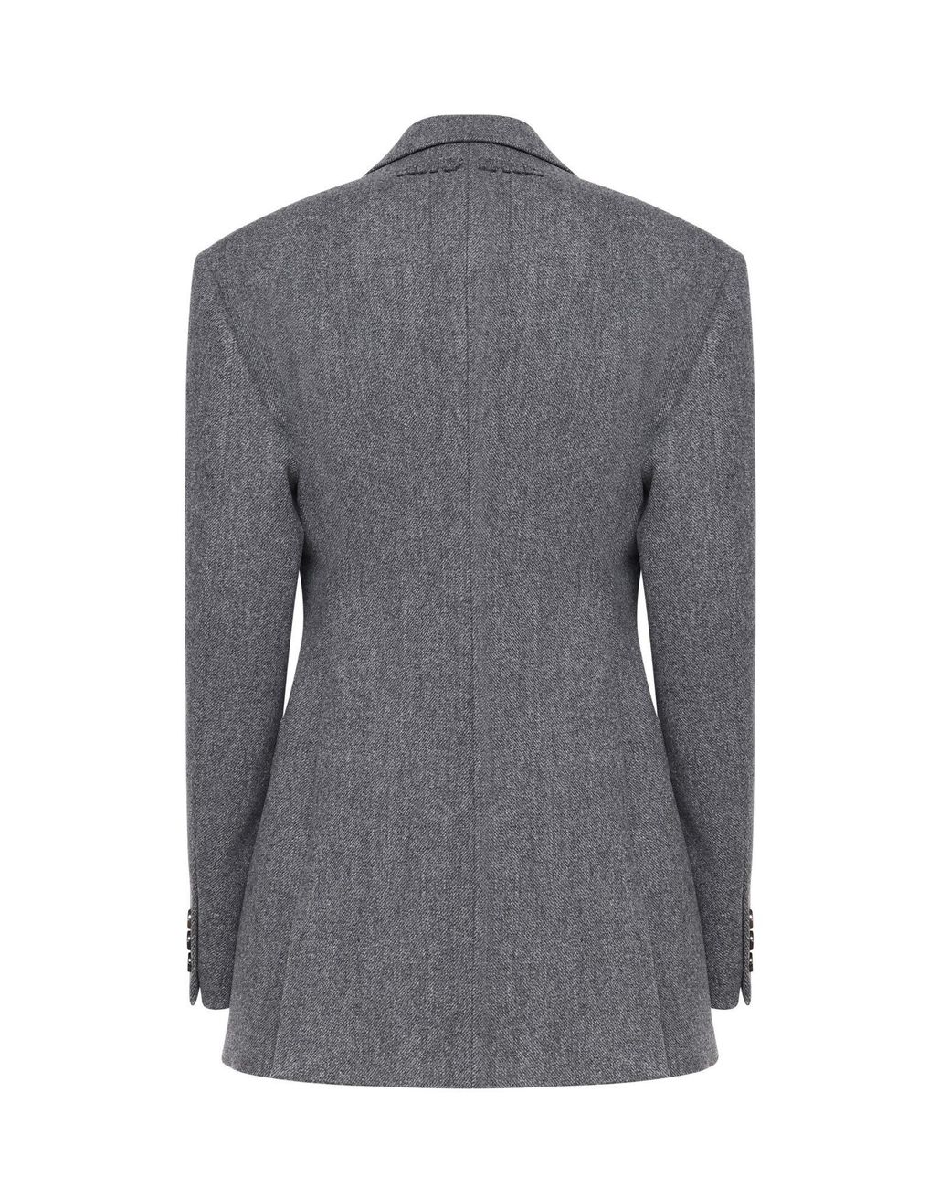Miu Miu Gray Single-Breasted Double Wool Jacket