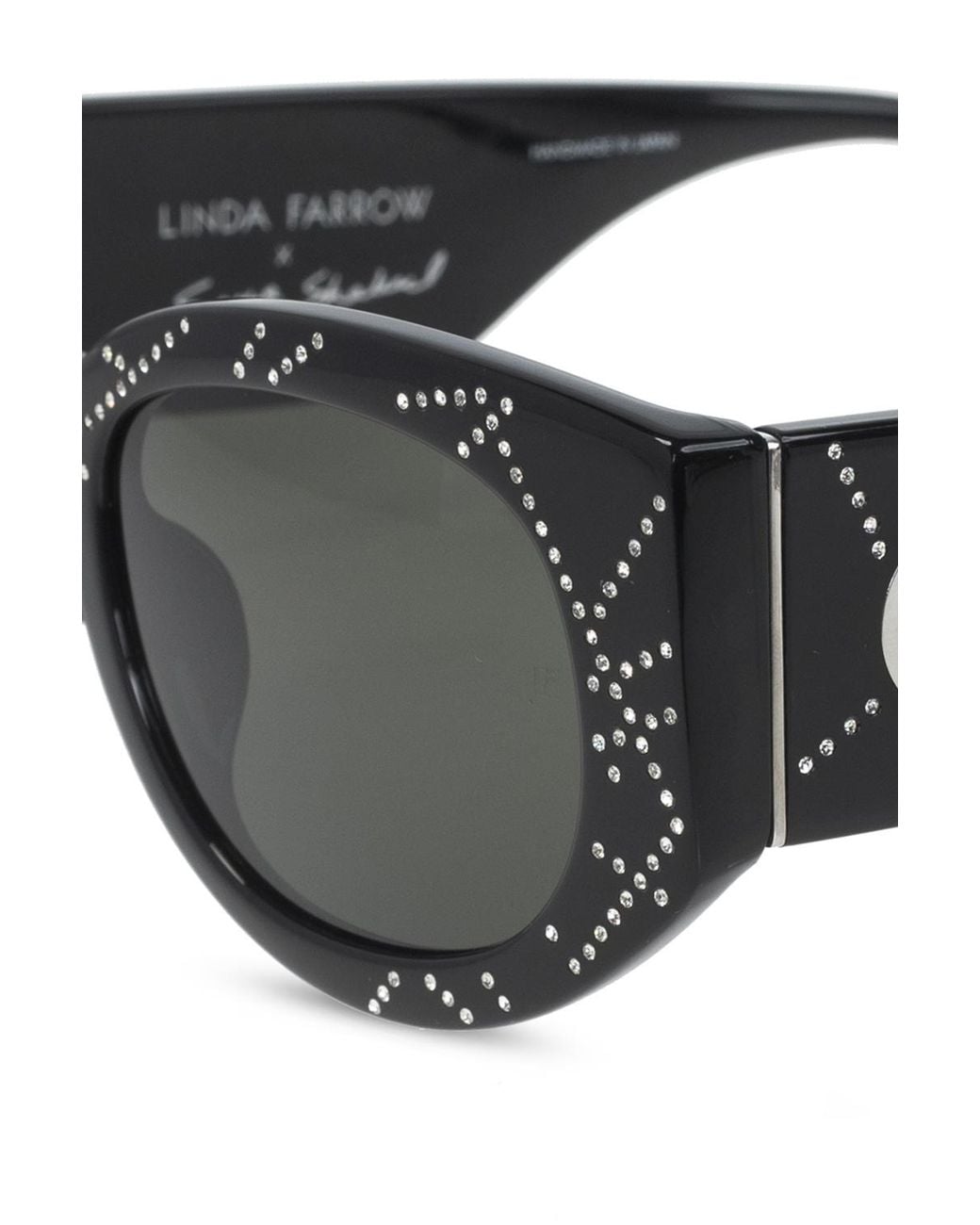 Linda Farrow Multicolor X Sara Shakeel Debbie Rectangle Framed Sunglasses