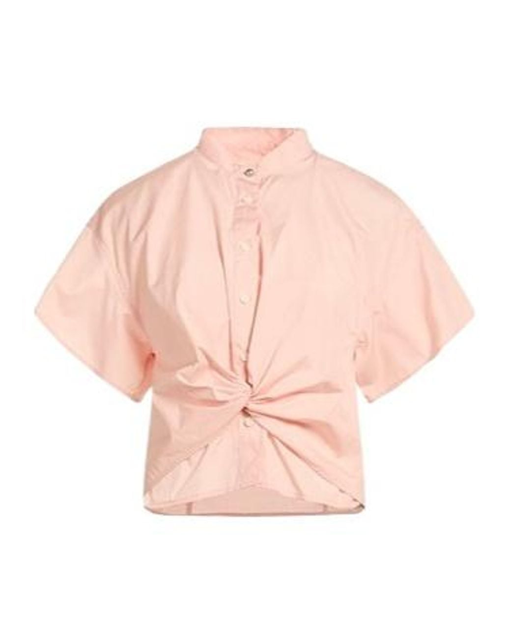 Rag & Bone Pink Solid-Colored Short-Sleeved Top
